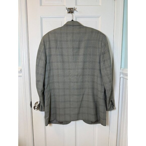 Paul Frederick Grey & Blue Plaid Men's Wool Sport Jacket Size 42R - Picture 2 of 12